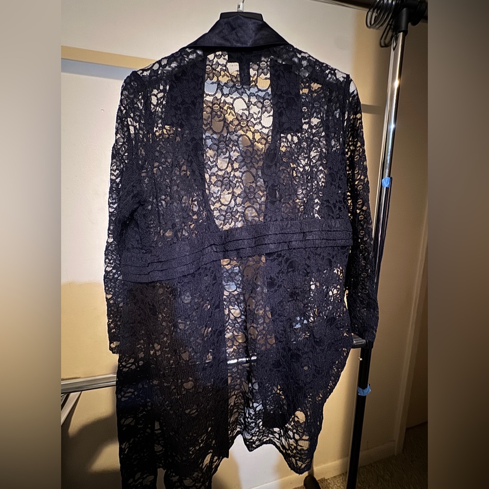 Susan Graver Lace Open Cardigan